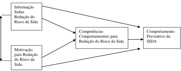 Figura  2.7  Modelo  Informativo-Motivacional-Comportamental  na  Redução  dos  Riscos da SIDA ( Adaptado de Fisher e Fisher, 1992 ) 