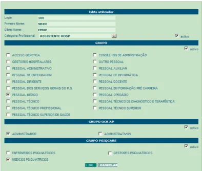 Figura 4.4: Interface para registar e denir o perl do utilizador.