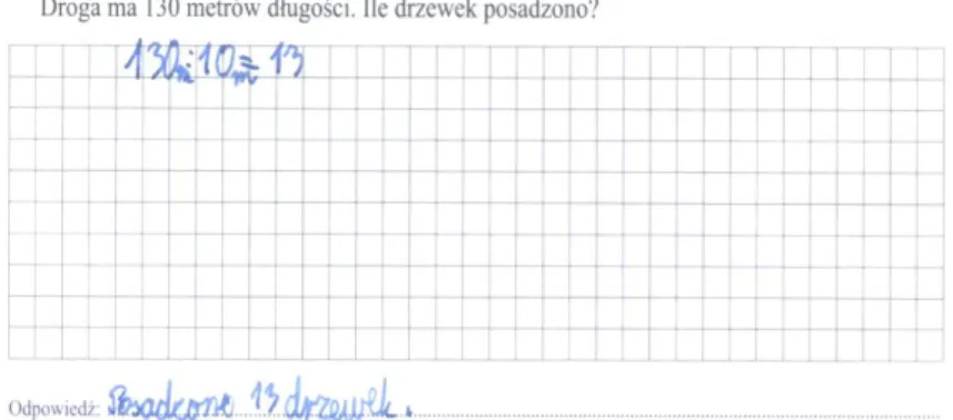 Figure 6: Answer 13 trees were planted 