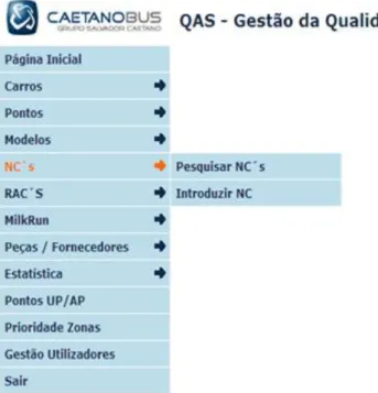 Figura 6 – Base de dados da qualidade: área das reclamações a  fornecedores (NC’s: notas de crédito) 