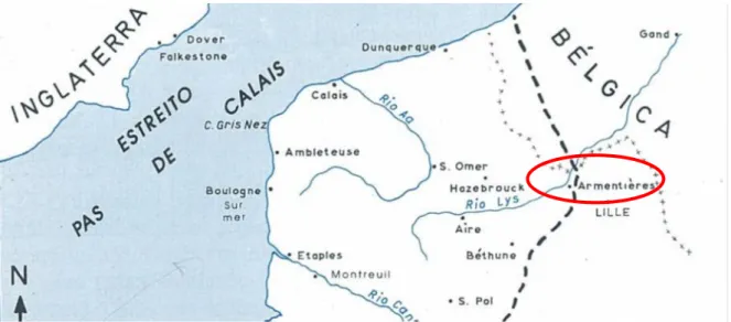 Figura 12 - Região de Flandres, localização de Armentières 