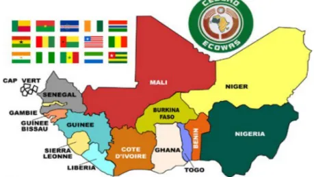 Figura 9 - ECOWAS - países participantes  Fonte: (GBissau.com, 2018) 