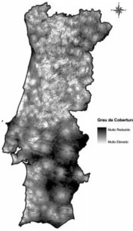 Figura 12 - Carta síntese de cobertura garantida pela RNPV  Fonte: (Rego, et al., 2005, p