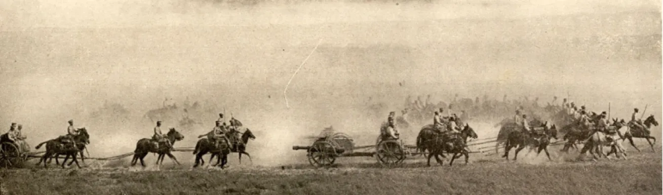 Ilustração 3 Uma Bataria de Artilharia de 75 mm em exercícios em Tancos  Fonte: Imagens da I Guerra Mundial