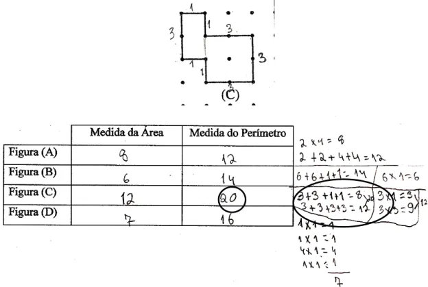 Figura 18 - Tarefa 1 (Áreas e perímetros no Geoplano), Hugo 