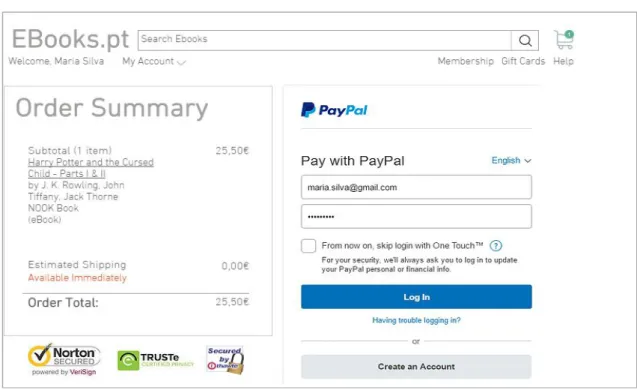 Figure 4: Third experimental setup: good reputation payment provider, with logos 