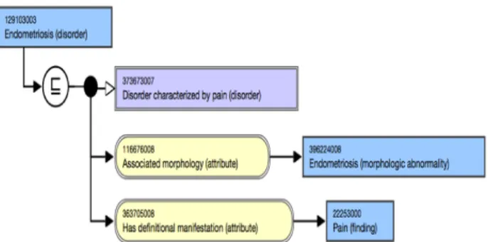 Figure 3: <Endometriosis> in SNOMED-CT (adapted  from http://browser.ihtsdotools.org)