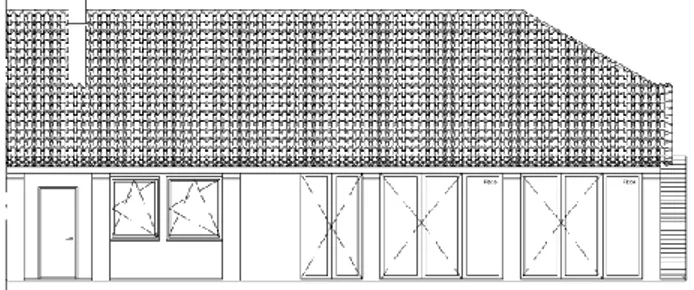 Figura 4. 10 – Disposição dos vãos na fachada nascente (Proposto). 