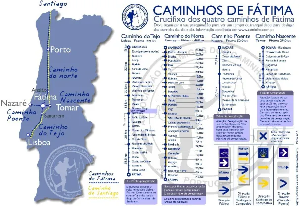 Fig. 4 – Mapa Caminhos de Fátima (GEMA, 2018).  
