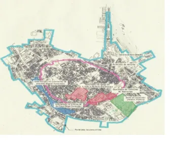 Figura 15 – Intervenções introduzidas  durante o séc. XIX e  a expansão urbana até à década de 1930