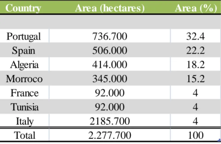 Table 1 – Cork Forest area 