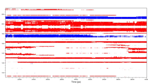 Figure 3.2: Secondary Structure map of a long simulation (start- (start-ing time: 30.0 ns)