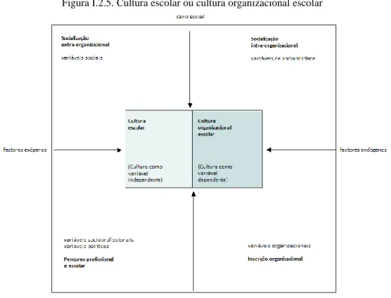 Figura I.2.5. Cultura escolar ou cultura organizacional escolar 