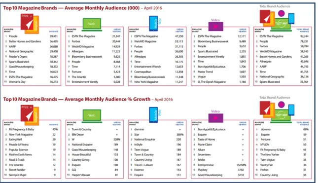 Figura 2: Magazine Media 360 0  Brand Audience Report 