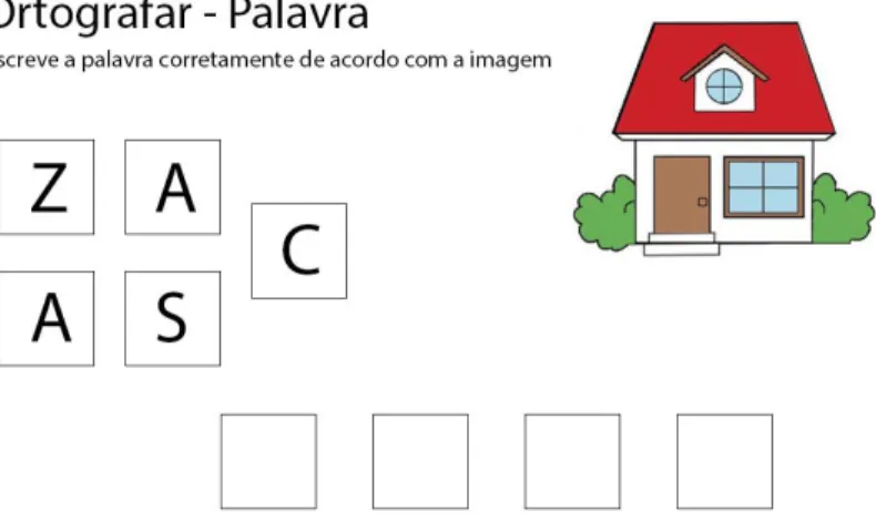 Figura 3.3-  Mockup  de um nível da categoria PALAVRA. 