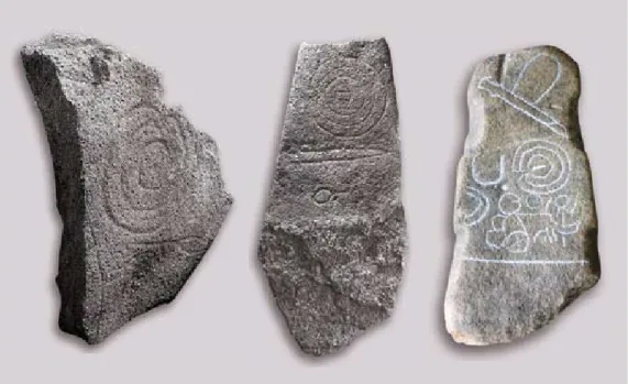 Figura 9 estela de Tojais,  Montalegre (sg.  alves e reis, 2011  – adaptada). Figura 10 estela da Pedra  da atalaia, Celorico  da Beira (sg
