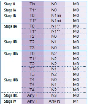 Table 2: Anatomic Stage/ Prognostic Groups extracted from the article “NCC. 