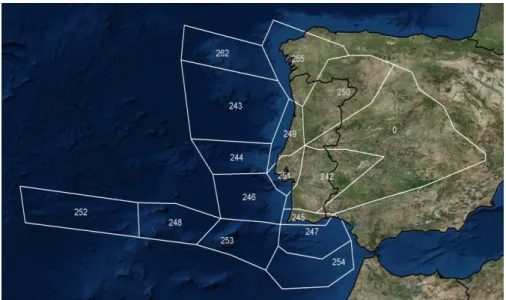 Figura 4.4: Zonas sismogénicas para  Portugal  continental, propostas no âmbito  do projeto  SHARE (Carvalho e Malfeito, 2016)