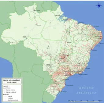 Figura 2 - Modelo rodoviário brasileiro  Fonte: CNT. 2017 
