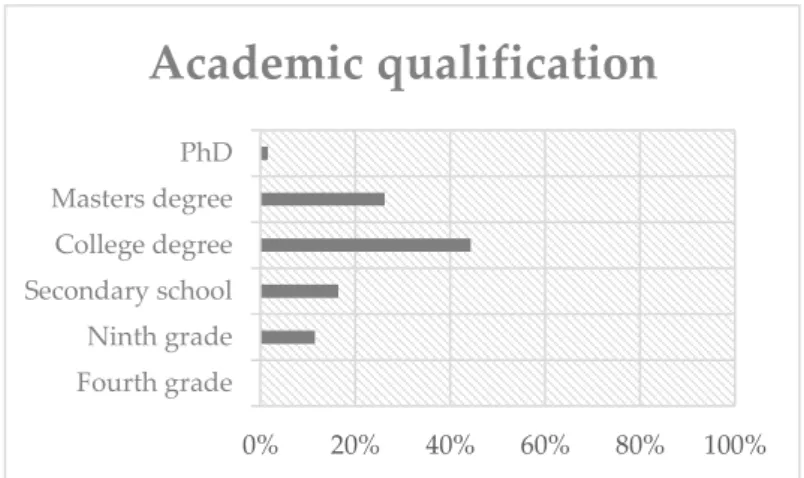 Figure 6: sample per academic qualification. Source: own elaboration. 