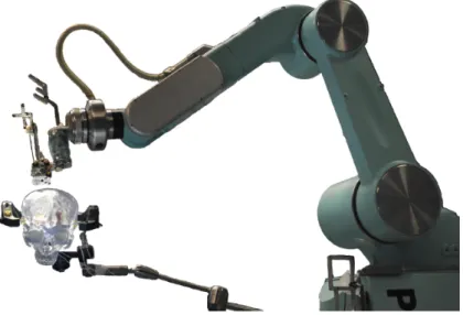 Figure 3.7: Robocast robotic arm: Gross positioner (GP), fine positioner (FP), and linear actuator (LA), from right to left (Comparetti et al., 2011).