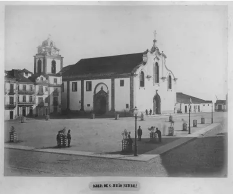 Fig. 7 Praça do Sapal, antes da estátua de Bocage, anterior a 1871.  Imagem de Antero Frederico de Seabra