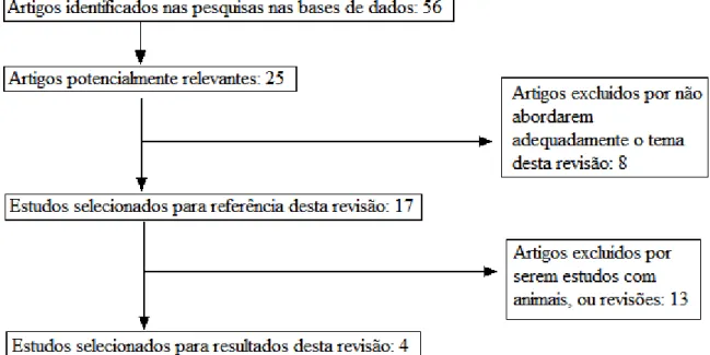 Figura 1. Fluxograma para seleção dos estudos das referências e dos  resultados. 