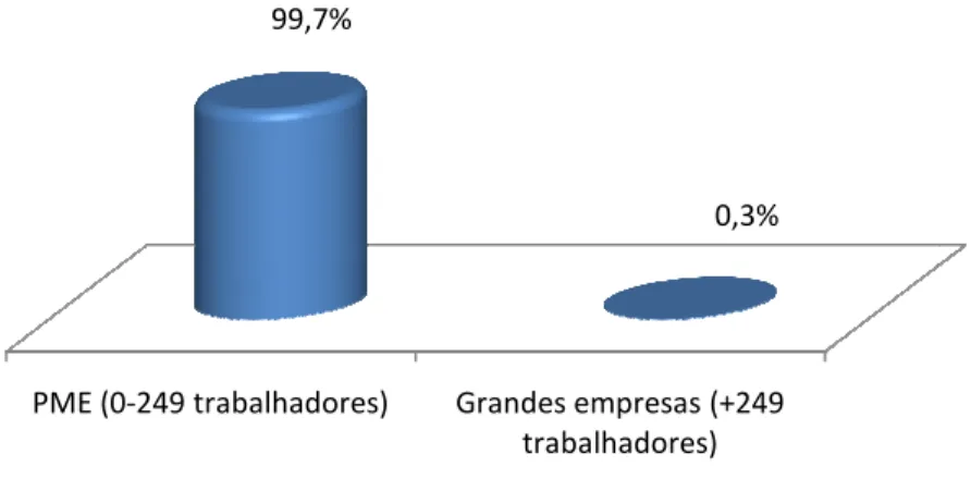 Gráfico 4.1 - Distribuição de PME e grandes empresas em Portugal, 2006