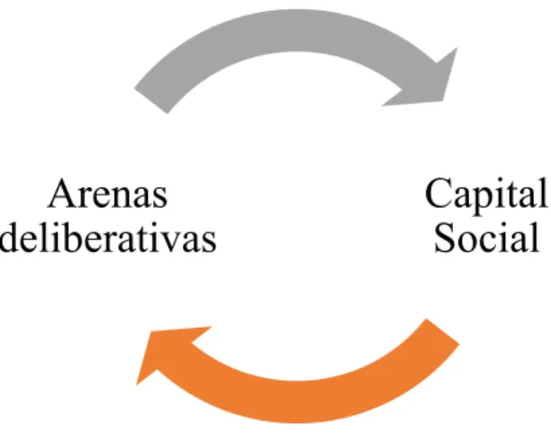 Figura 9: Relação entre arenas deliberativas e Capital Social 