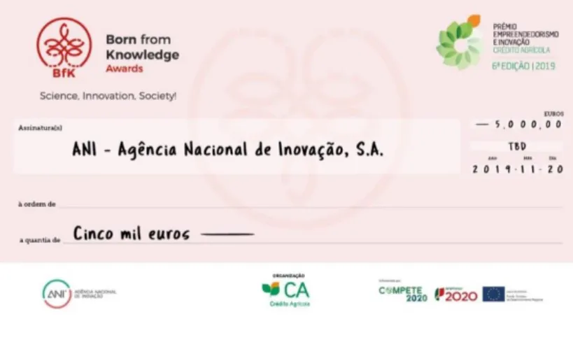 Figura 7 - Cheque Born from Knowledge Iniciativa Awards