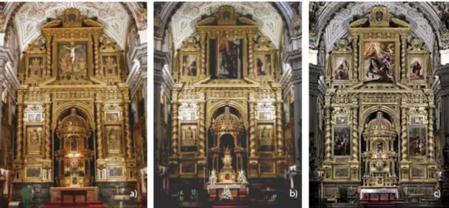 Fig. 3.12 – Variação dos tramos do retábulo principal da igreja dos Santos Justo e Pastor, em Granada, Es- Es-panha