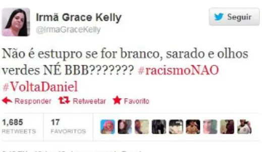 Figura 9: Tweet de Irmã Grace Kelly 