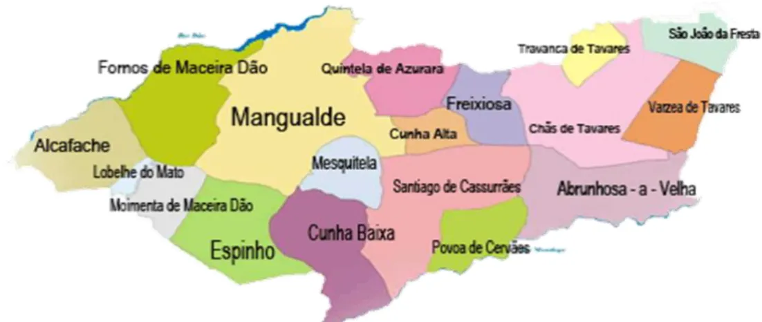 Figura número 1 – Mapa do concelho de Mangualde  