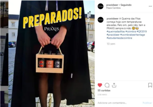 Figura 11: Publicação na página de Instagram da marca Cervejaria Praxis  Fonte: https://www.instagram.com/praxisbeer 