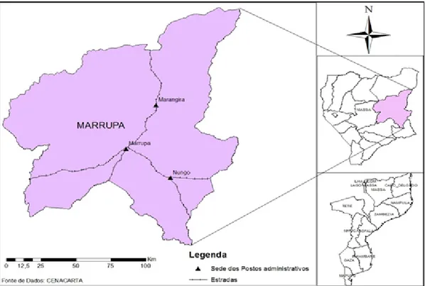 Figura 5 - Mapa de localização do distrito de Marrupa (Adaptado pelo Autor) 
