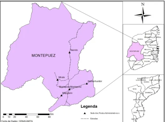 Figura 7 - Mapa de Localização do Distrito de Montepuez (Adaptado pelo Autor) 