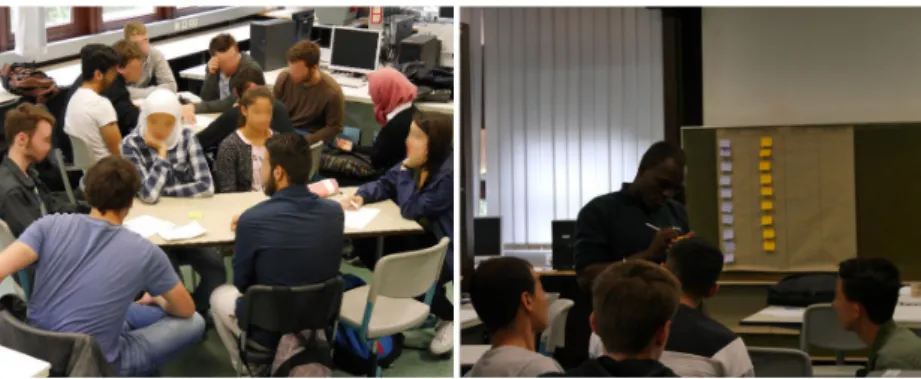 Fig. 3.5: Images of Workshop No. 3 – joint activity between young forced migrants and local students