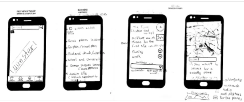 Fig. 3.6: Image of a paper-based wireframe created by one of the participants of the YFMs group