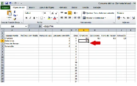 Figura 7 – Copiando as fórmulas 