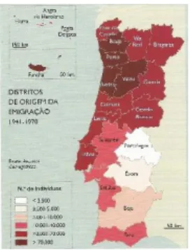 Figura 6 – Destinos de  origem da emigração  portuguesa no período de  1941-1970 