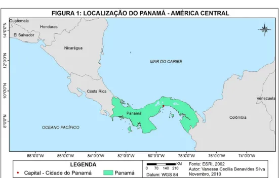 Figura 1: Localização do Panamá 