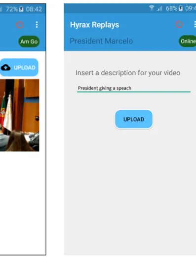 Figure 4.3: Video upload screen Figure 4.4: Video caption screen