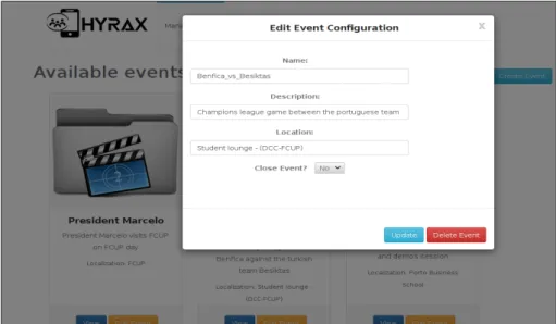 Figure 4.7: Event Settings Administrator Interface