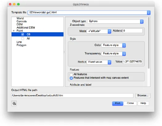 Figura 7. Barra de ferramentas referente à extensão Qgis2threejs. 