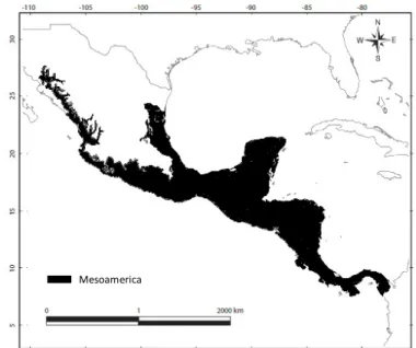 Figure 1. Mesoamerican region according to Olguín-Monroy et al. (2013). 