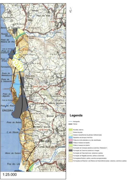 Figura 6: Enquadramento Geológico – Ericeira (Mafra). Fonte: Elaboração cartográfica I