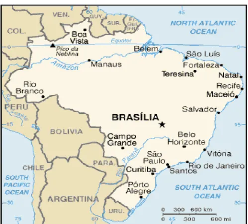 Figura 1 - Mapa Brasil  (CIA World Factbook 2004)