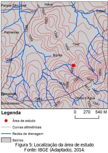 Figura 5: Localização da área de estudo  Fonte: IBGE (Adaptado), 2014. 