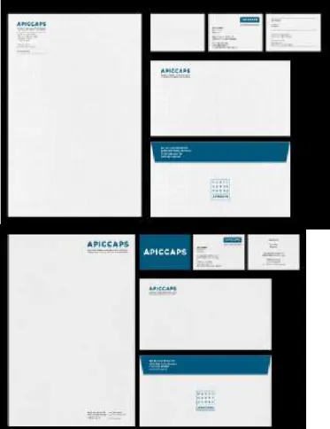 Figura 12 - Envelope, papel de carta e cartão de visita APICCAPS Figura 11 – Cartaz APICCAPS 