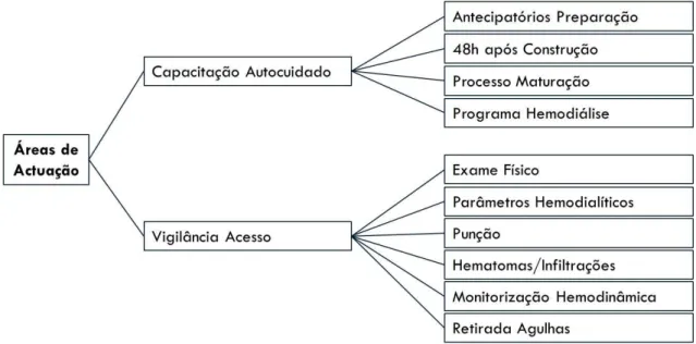Figura 1 – Áreas de atenção para a prática do cuidar da pessoa com fístula arteriovenosa 